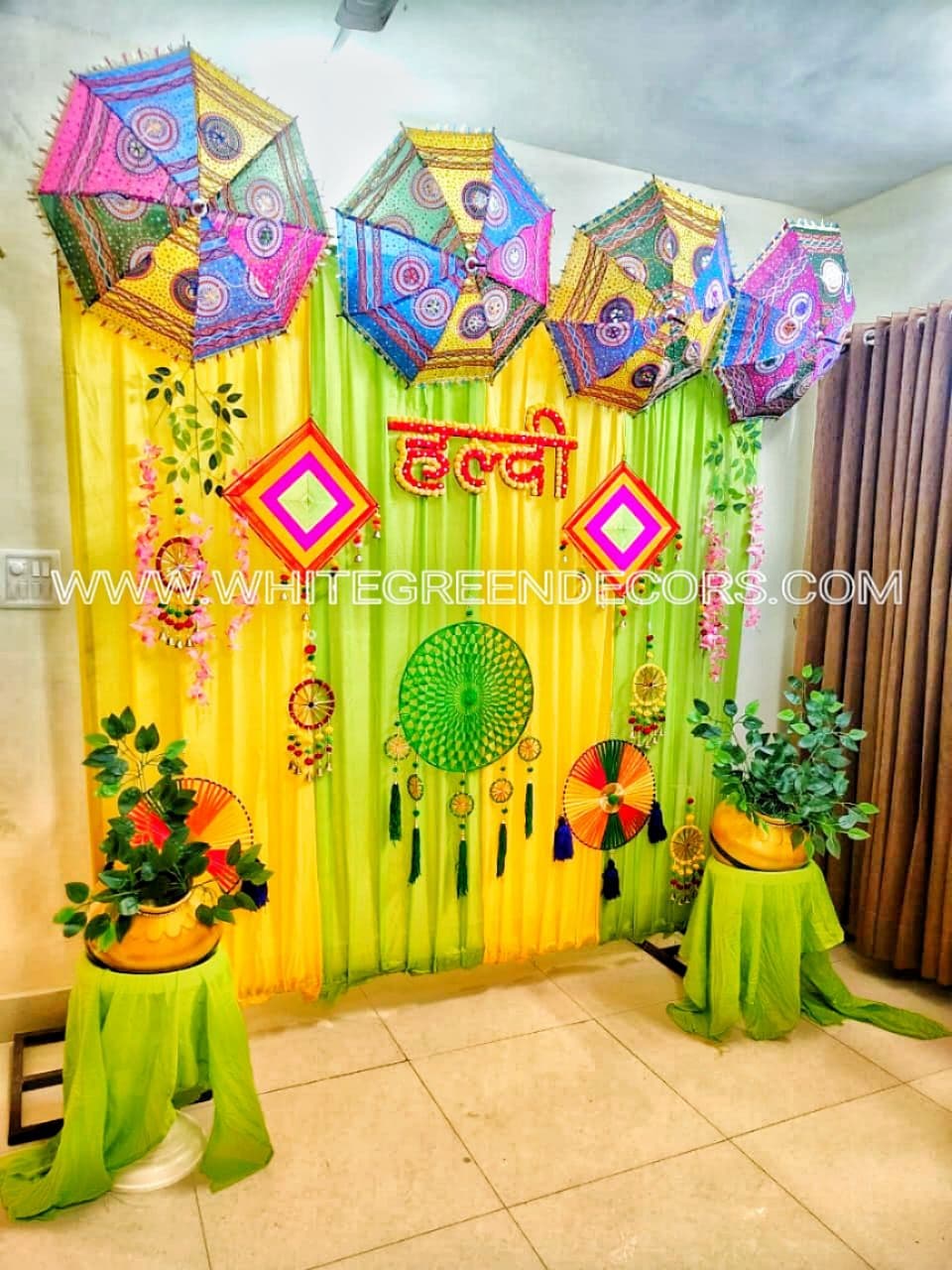 Vibrant Punjabi Haldi Backdrop Décor
