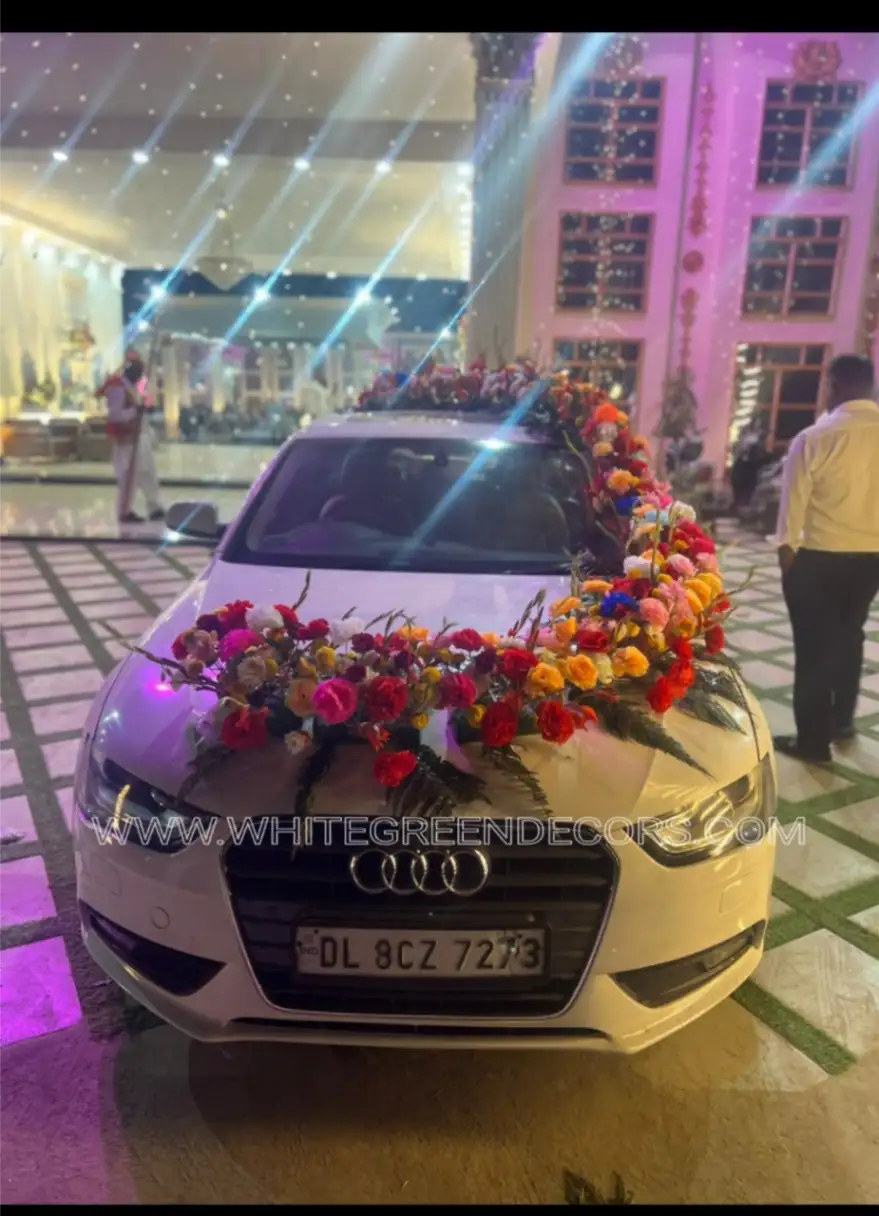 Premium Luxury Fresh Flower Wedding Car Decoration